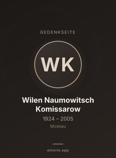 Gedenkportrait von Wilen Naumowitsch Komissarow