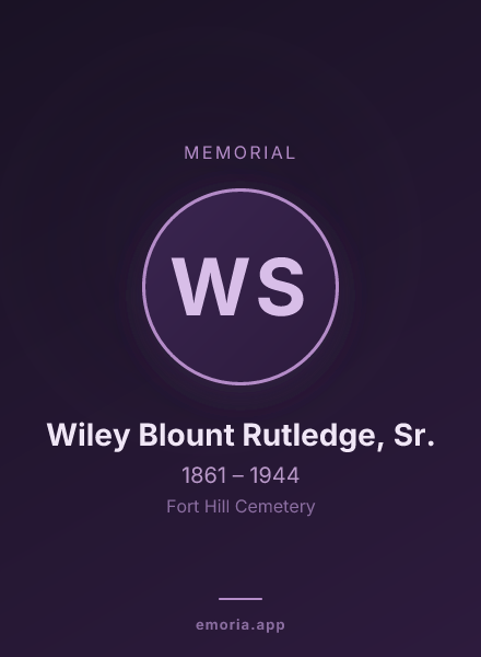 Memorial portrait of Wiley Blount Rutledge, Sr.
