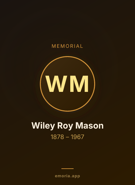 Memorial portrait of Wiley Roy Mason