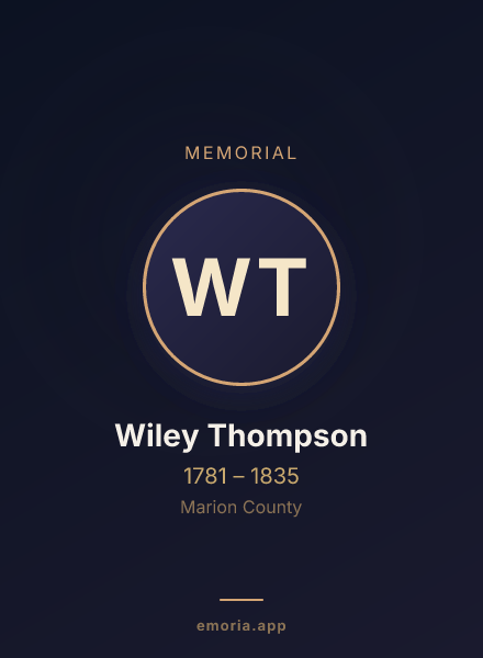 Memorial portrait of Wiley Thompson