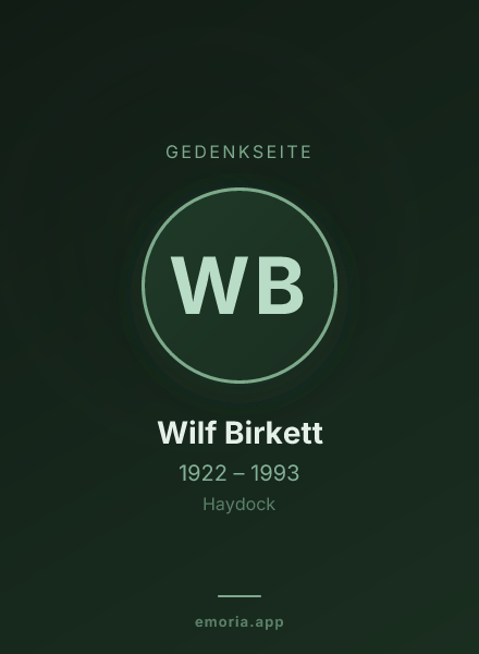 Gedenkportrait von Wilf Birkett