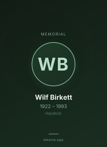 Memorial portrait of Wilf Birkett