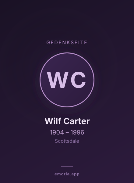 Gedenkportrait von Wilf Carter