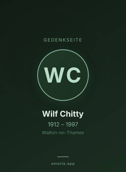 Gedenkportrait von Wilf Chitty