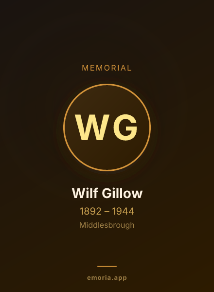 Memorial portrait of Wilf Gillow