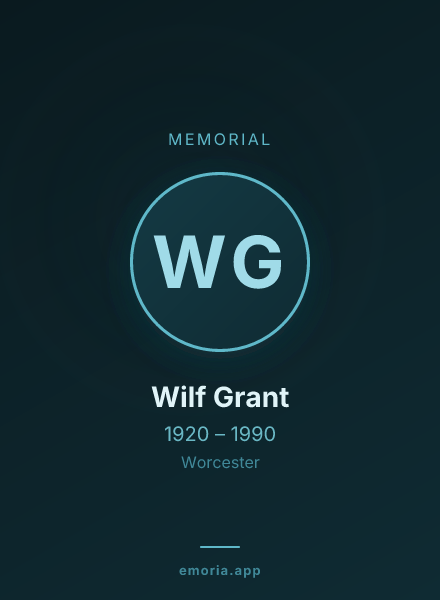 Memorial portrait of Wilf Grant