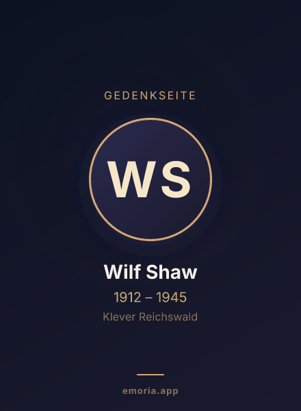 Gedenkportrait von Wilf Shaw