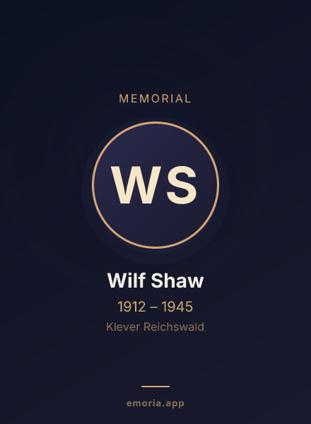 Memorial portrait of Wilf Shaw