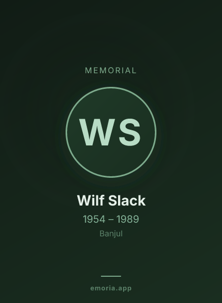 Memorial portrait of Wilf Slack