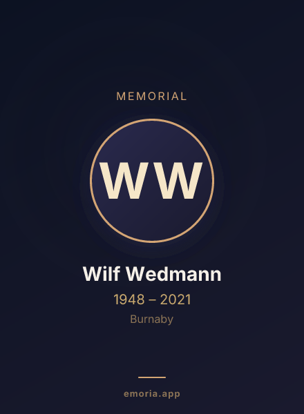 Memorial portrait of Wilf Wedmann