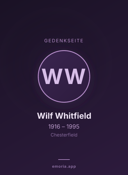 Gedenkportrait von Wilf Whitfield