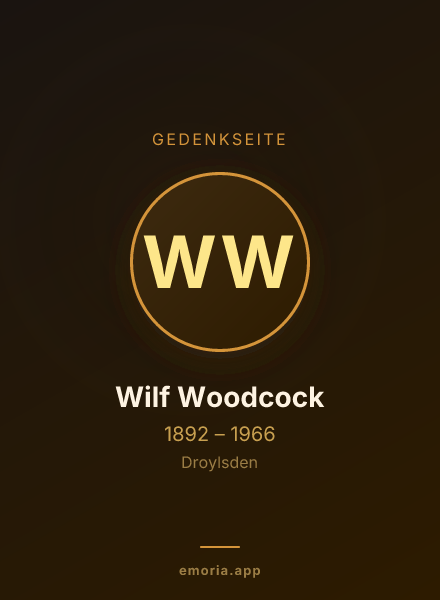 Gedenkportrait von Wilf Woodcock