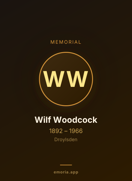 Memorial portrait of Wilf Woodcock