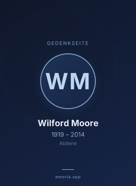 Gedenkportrait von Wilford Moore