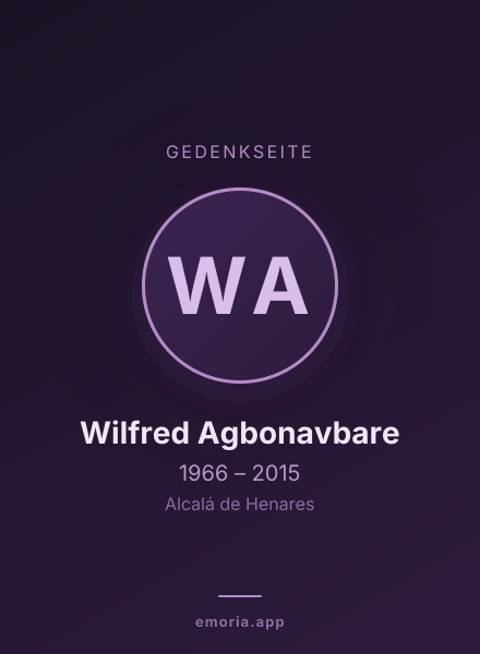 Gedenkportrait von Wilfred Agbonavbare