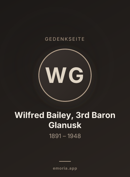 Gedenkportrait von Wilfred Bailey, 3rd Baron Glanusk