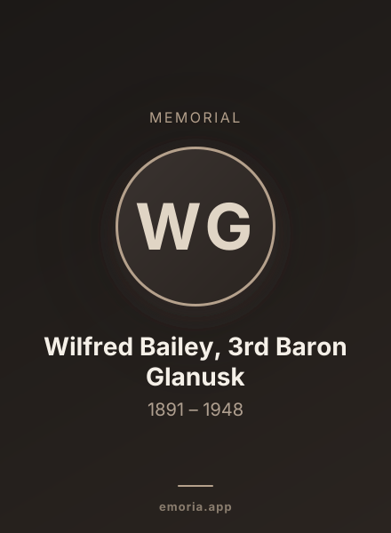 Memorial portrait of Wilfred Bailey, 3rd Baron Glanusk