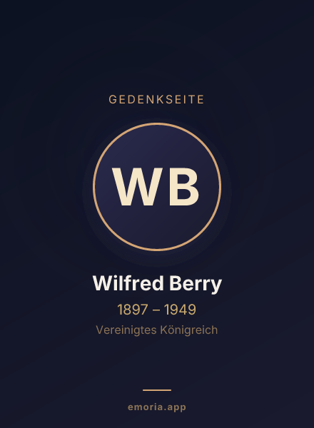 Gedenkportrait von Wilfred Berry