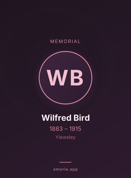 Memorial portrait of Wilfred Bird