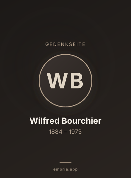 Gedenkportrait von Wilfred Bourchier