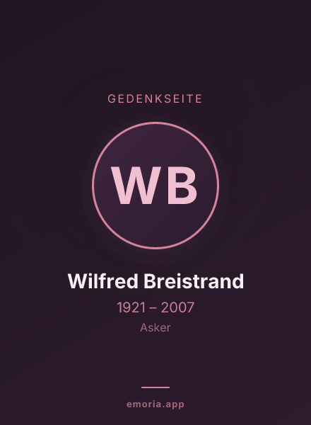 Gedenkportrait von Wilfred Breistrand