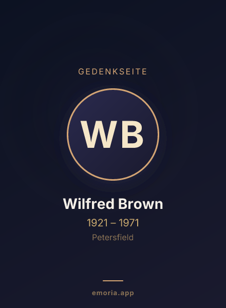 Gedenkportrait von Wilfred Brown