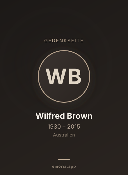 Gedenkportrait von Wilfred Brown