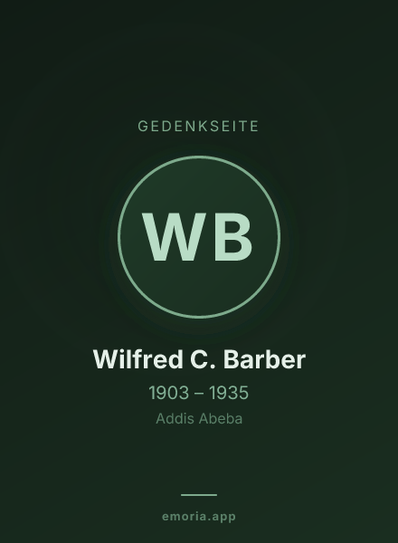 Gedenkportrait von Wilfred C. Barber
