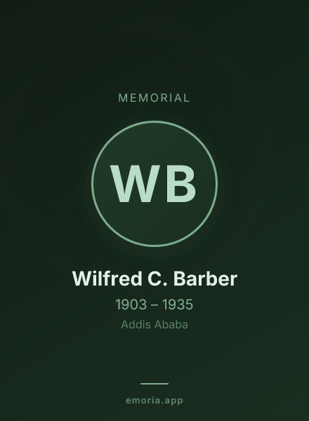 Memorial portrait of Wilfred C. Barber