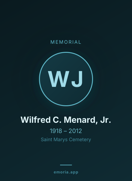 Memorial portrait of Wilfred C. Menard, Jr.