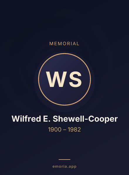 Memorial portrait of Wilfred E. Shewell-Cooper