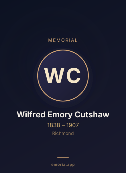 Memorial portrait of Wilfred Emory Cutshaw
