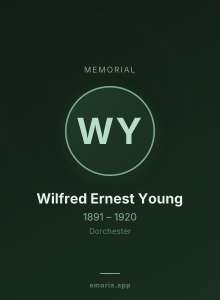 Memorial portrait of Wilfred Ernest Young
