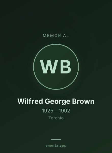 Memorial portrait of Wilfred George Brown