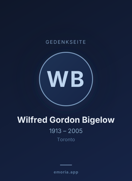 Gedenkportrait von Wilfred Gordon Bigelow