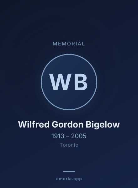 Memorial portrait of Wilfred Gordon Bigelow