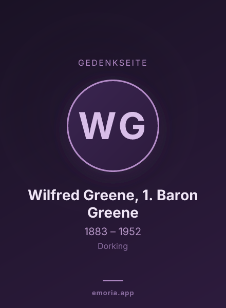 Gedenkportrait von Wilfred Greene, 1. Baron Greene