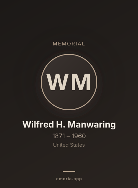 Memorial portrait of Wilfred H. Manwaring