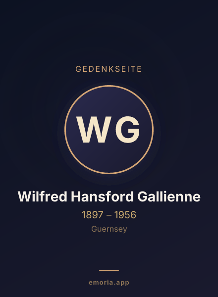 Gedenkportrait von Wilfred Hansford Gallienne