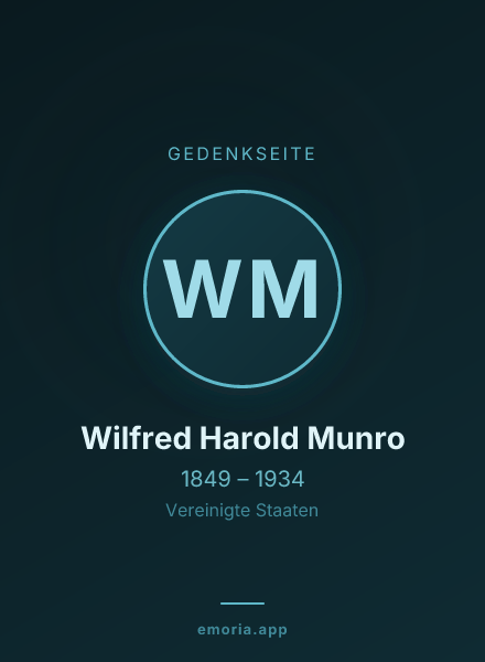 Gedenkportrait von Wilfred Harold Munro