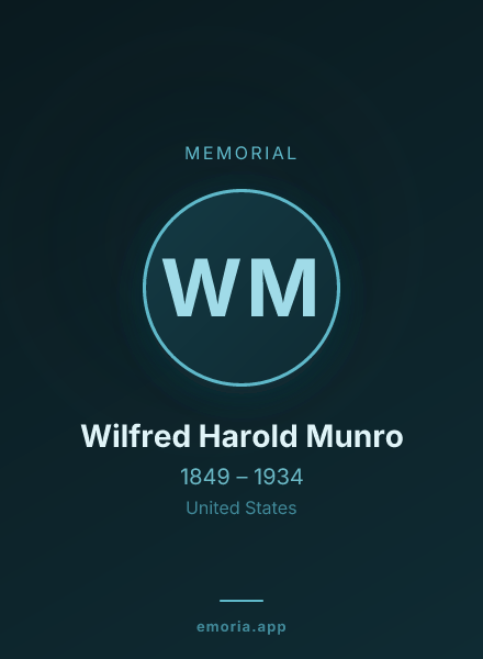 Memorial portrait of Wilfred Harold Munro