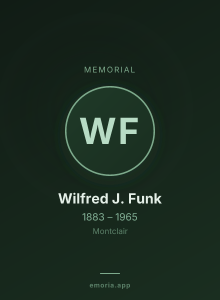 Memorial portrait of Wilfred J. Funk