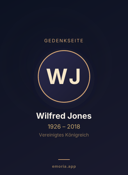 Gedenkportrait von Wilfred Jones
