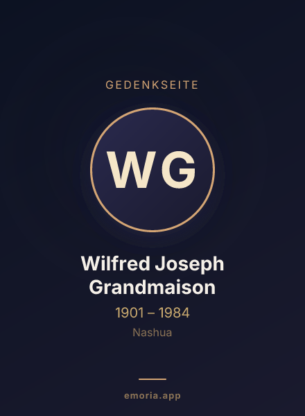 Gedenkportrait von Wilfred Joseph Grandmaison