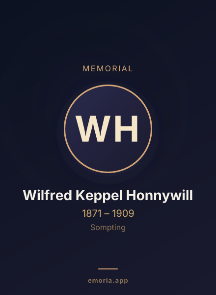 Memorial portrait of Wilfred Keppel Honnywill