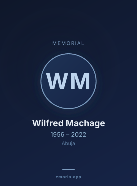 Memorial portrait of Wilfred Machage