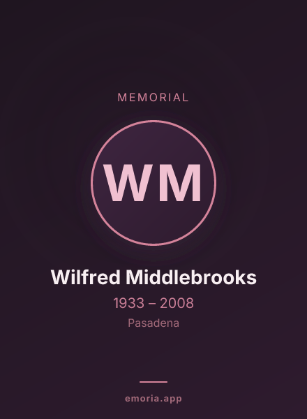 Memorial portrait of Wilfred Middlebrooks
