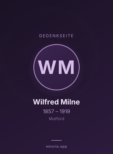 Gedenkportrait von Wilfred Milne