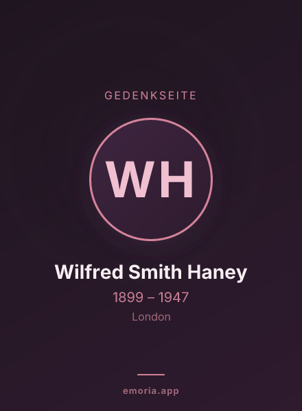 Gedenkportrait von Wilfred Smith Haney