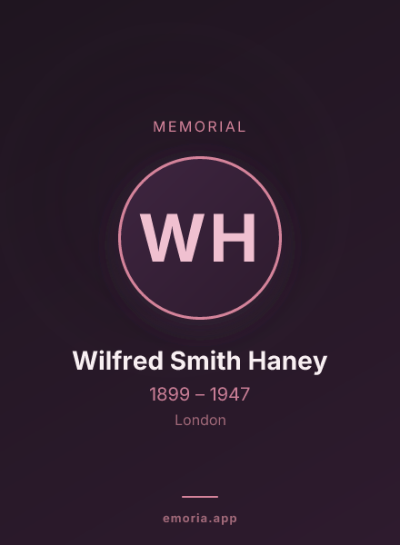 Memorial portrait of Wilfred Smith Haney